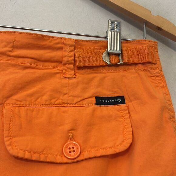 Sanctuary orange cuffed cargo shorts Size 27 New - Picture 7 of 10